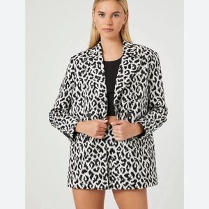 Leopard blazer mini skirt outfit nwot